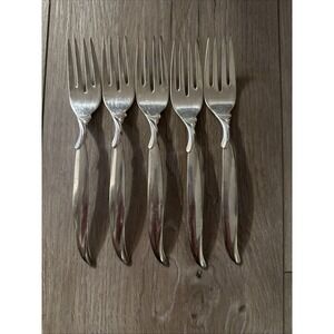 5 PCs 1847 Rogers Brothers Flair‎ Silverplate Flatware Salad Forks 6 7/8